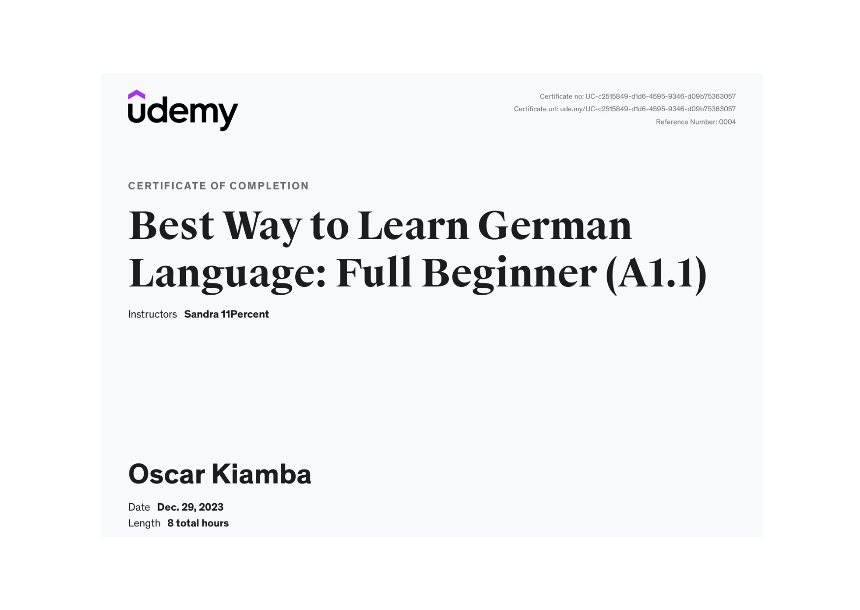 German Language A1